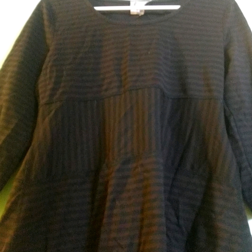 Striped Brown And Black Dress Shirt Long Sleeve